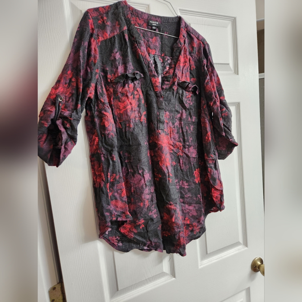 Torrid Flower Print Blouse